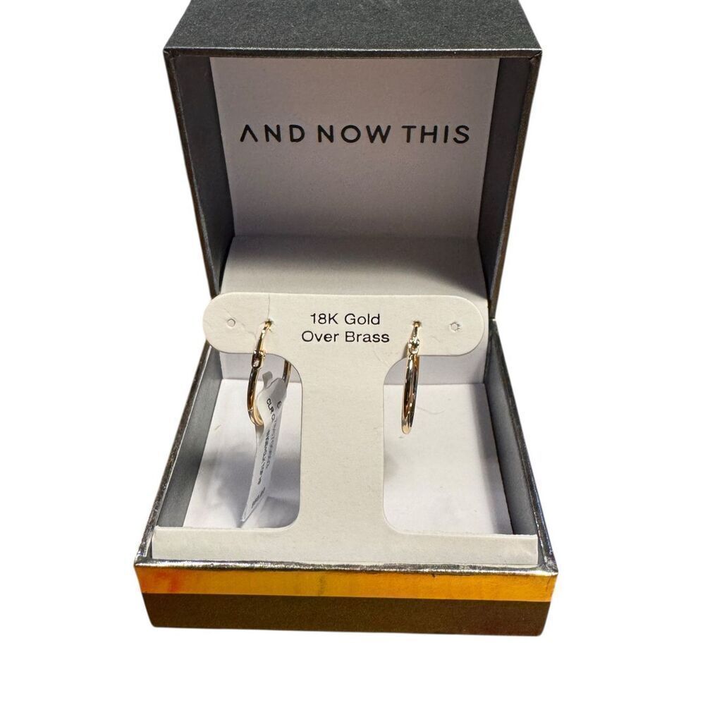 And Now This 18k gold plated brass hoop earrings